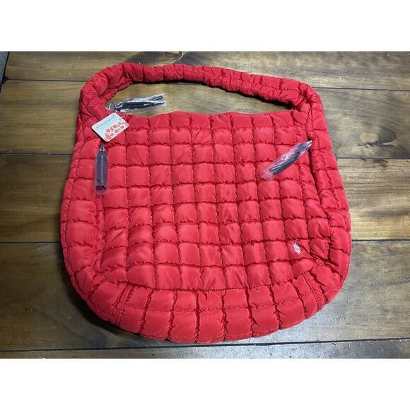 Free People Movement Quilted Carryall Bag Purse in Chef’s Kiss Red NWT - Picture 1 of 13